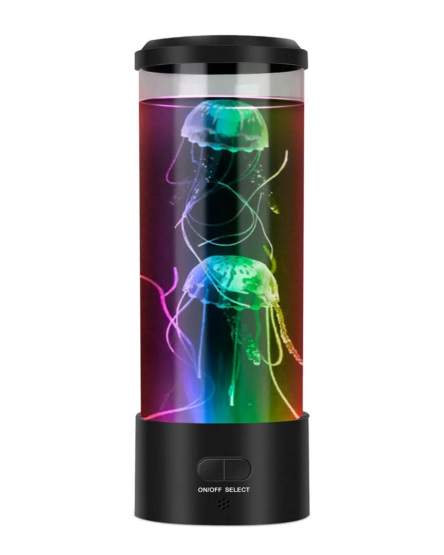 Multi-Color Changing Jellyfish Lava Lamp - Black image