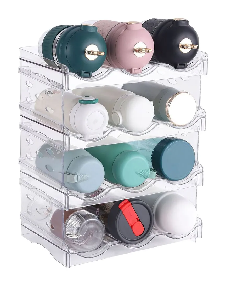 NewHome 4 Tier Bottle Storage Rack - Clear image