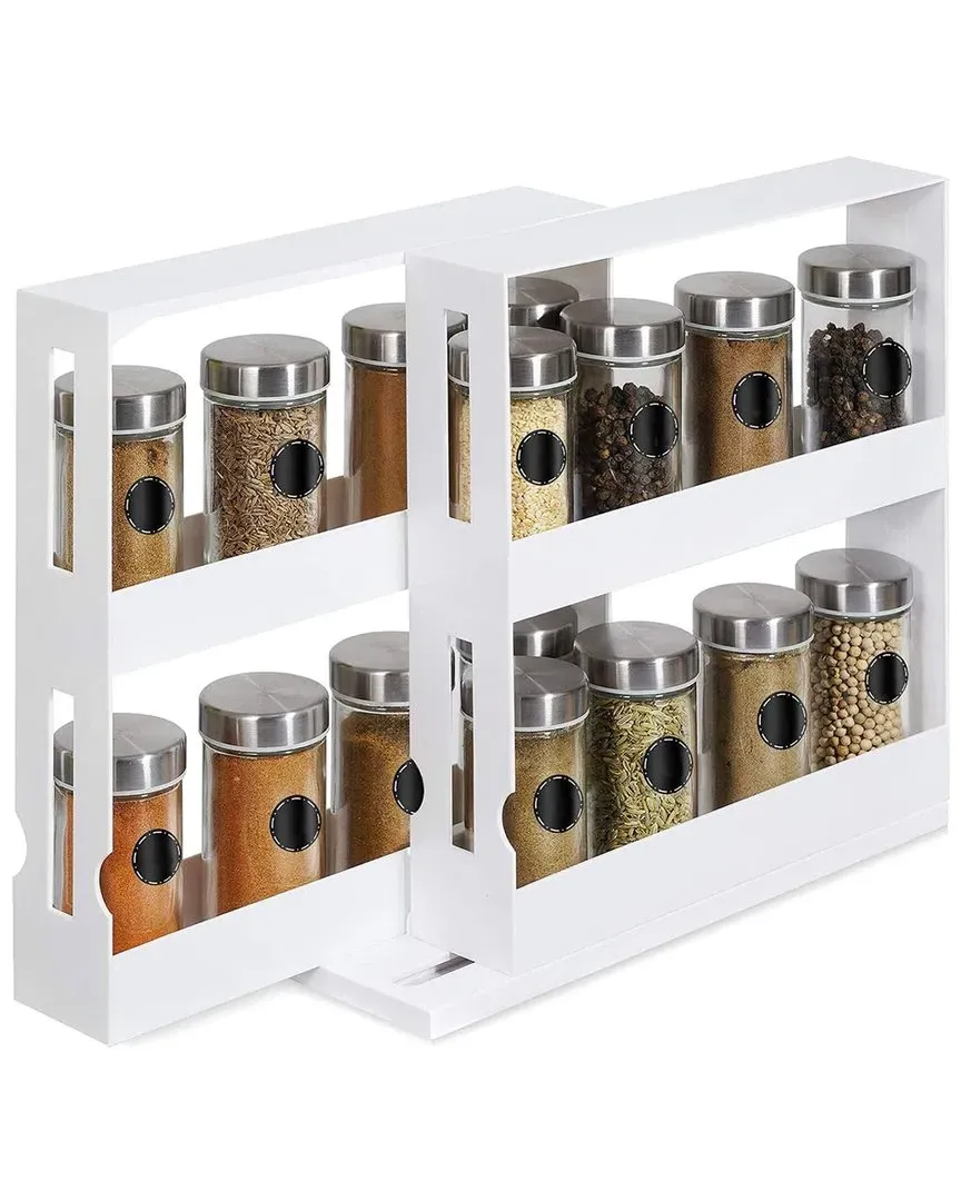 NewHome Swivel Cabinet Organizer with Revolving Rack - White