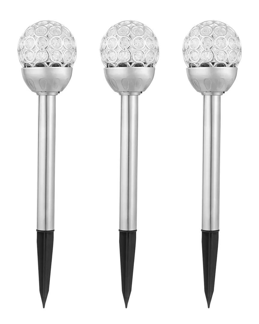 Solarek 3 Pack Solar Garden Lights - Silver, Stainless Steel image