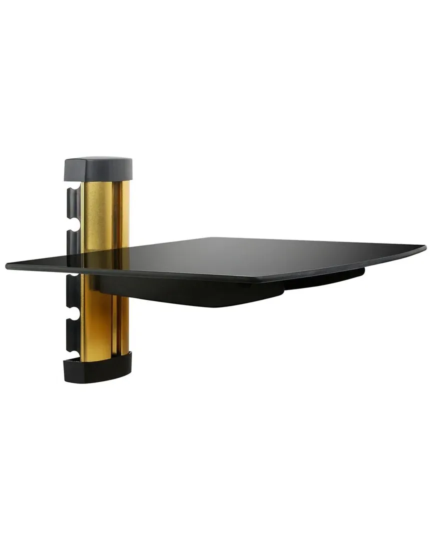 Wall Mounted Tempered Glass Shelf - Black