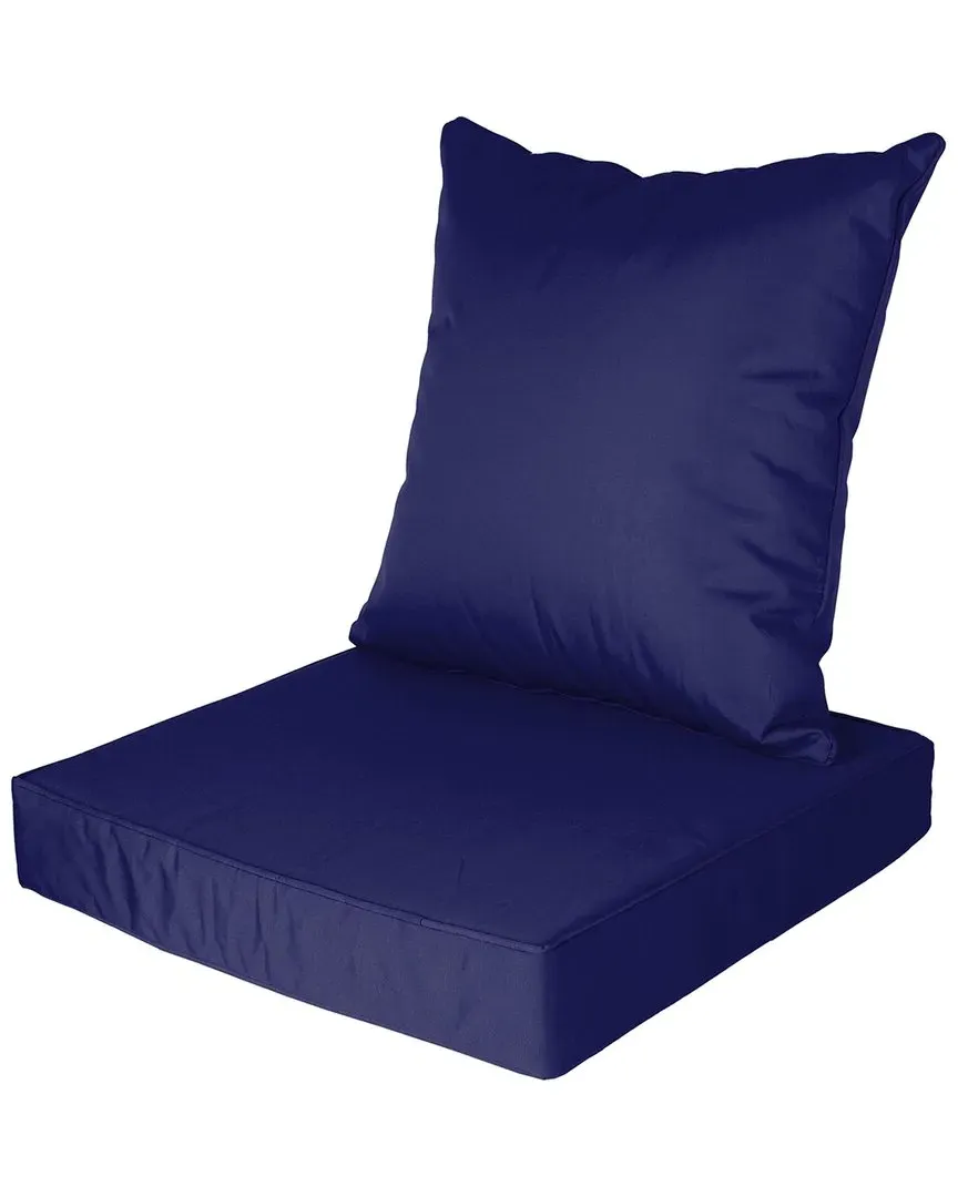 Waterproof Outdoor Seat Cushion Set with Removable Cover - Dark Blue image
