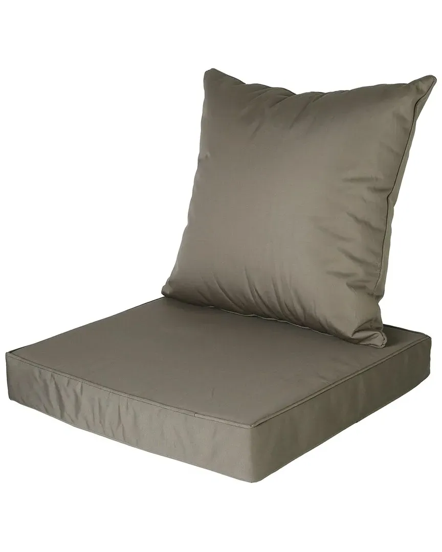 Waterproof Outdoor Seat Cushion Set with Removable Cover - Dark Gray