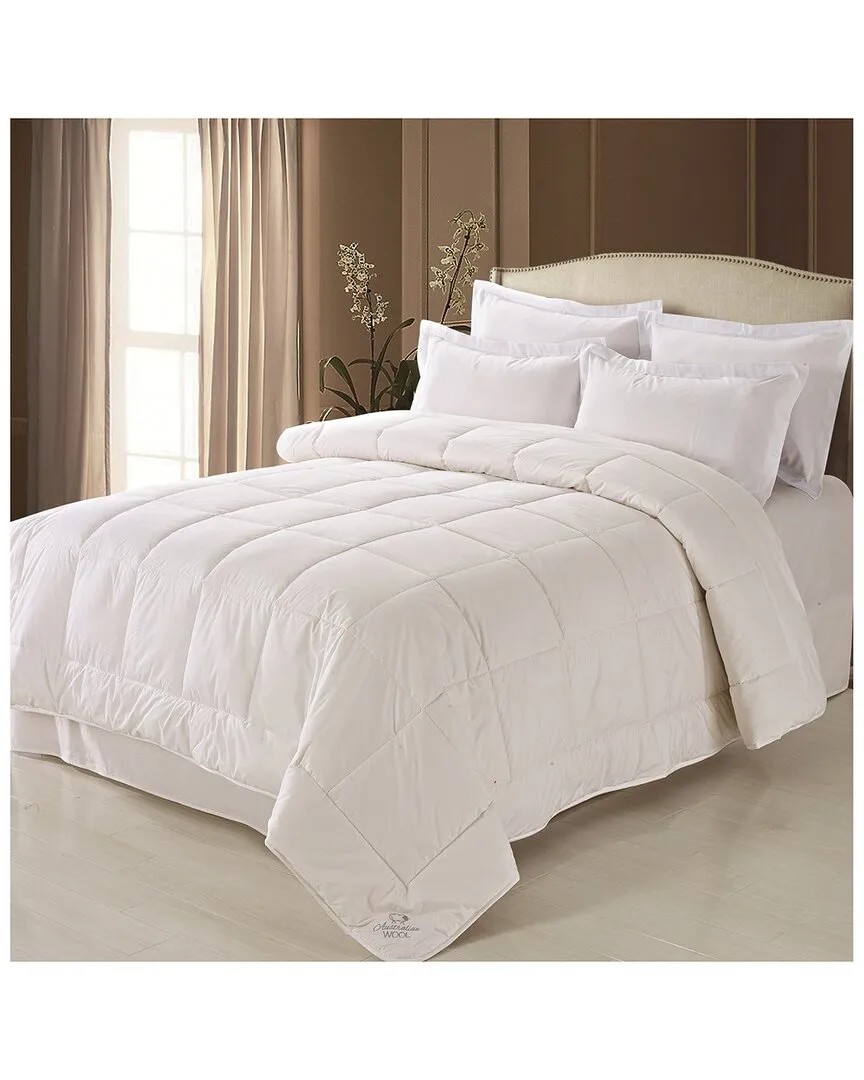 Washable Australian Wool & Cotton Comforter - White image