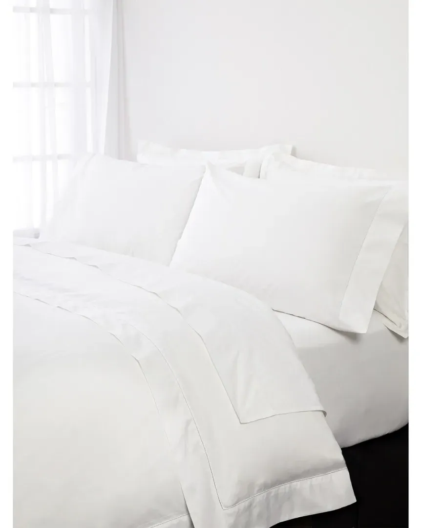 Lux Percale Duvet Cover - White, Cotton