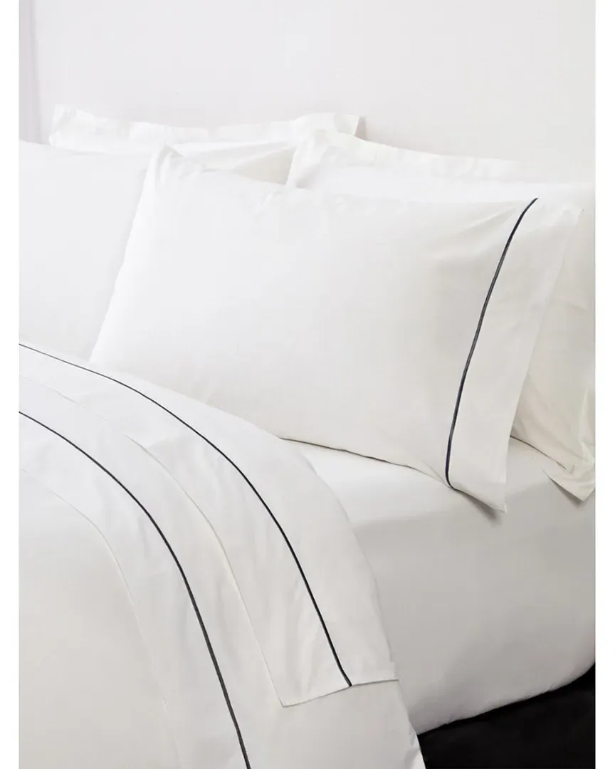 One Bourdon Grey Line Duvet Cover - White, Cotton image