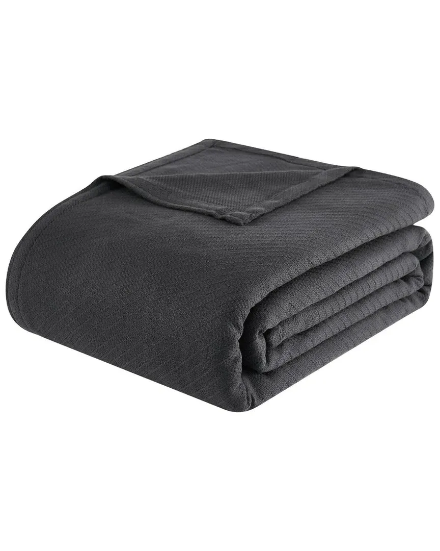 Cotton Woven Blanket - Charcoal Grey image