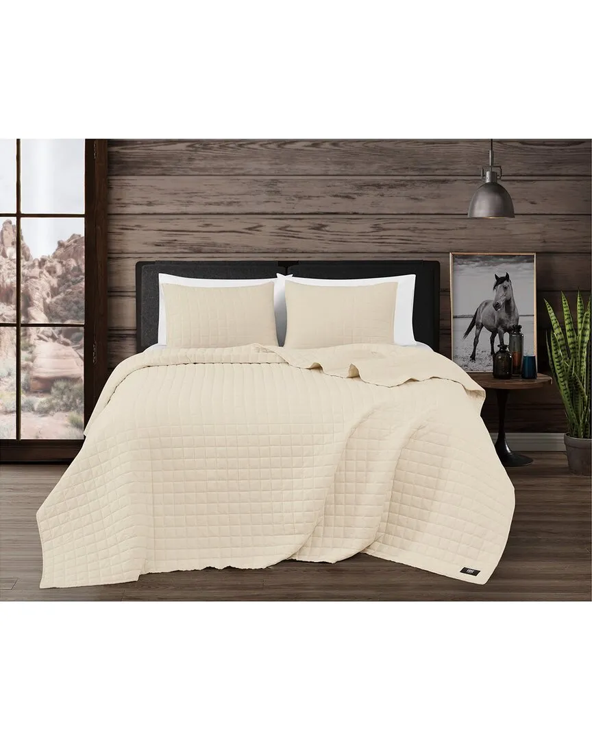 Vintage Washed Cotton Quilt Set - Natural