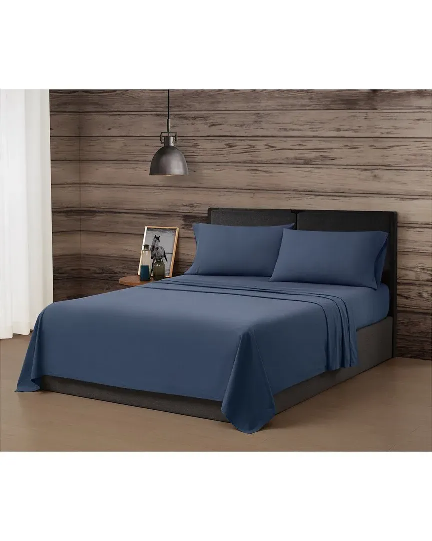 Vintage Washed Cotton Sheet Set - Blue, Cotton image