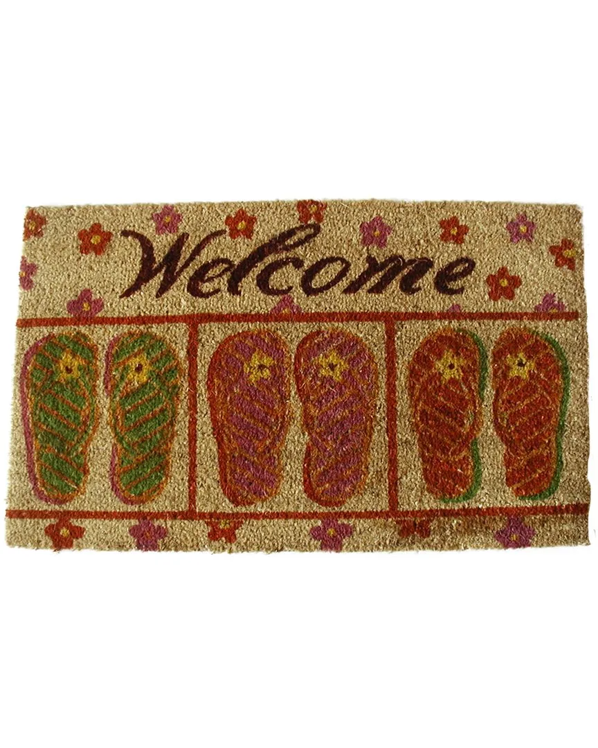 Coir Summer Sandals Welcome Mat - Multicolor