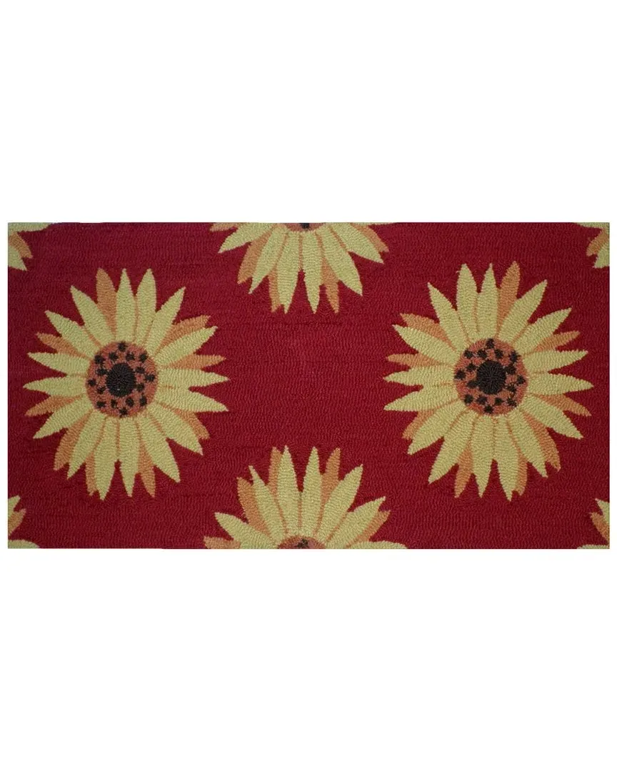 Sunflower Kitchen Rug - Red, Polyester