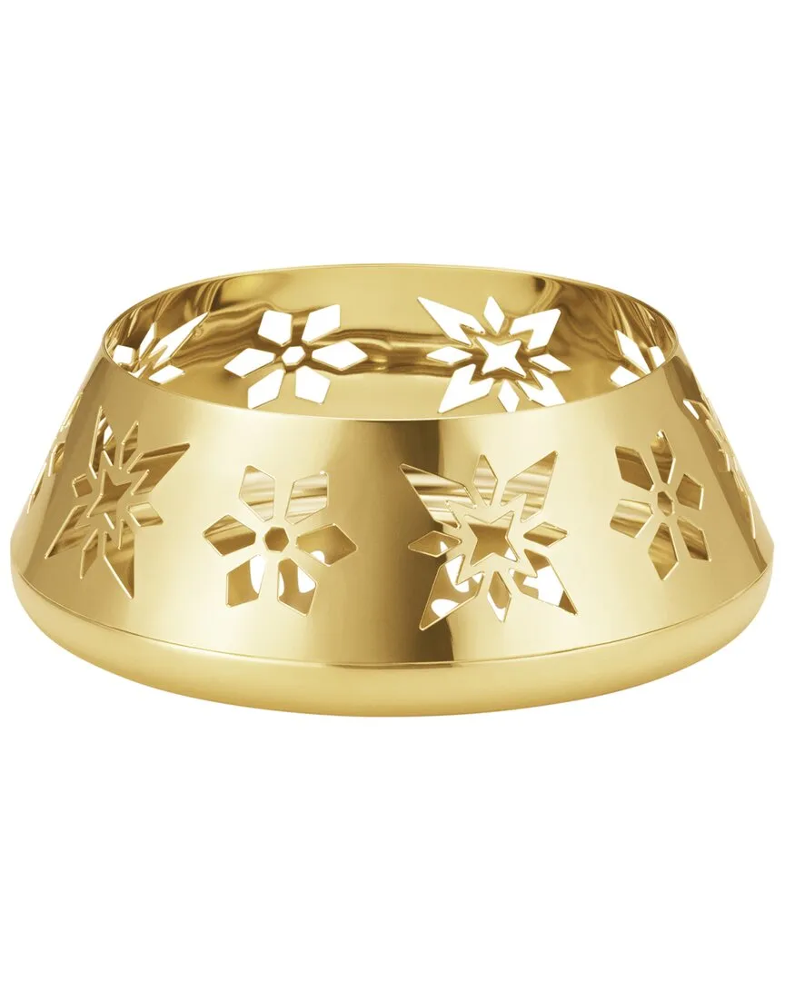 Hand Polished Snowflake Pillar Candleholder - Gold image