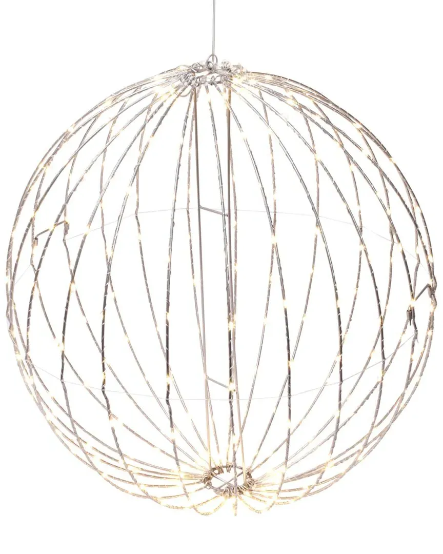 17in Electric Foldable Metal Sphere with 150 LED Lights - Gold