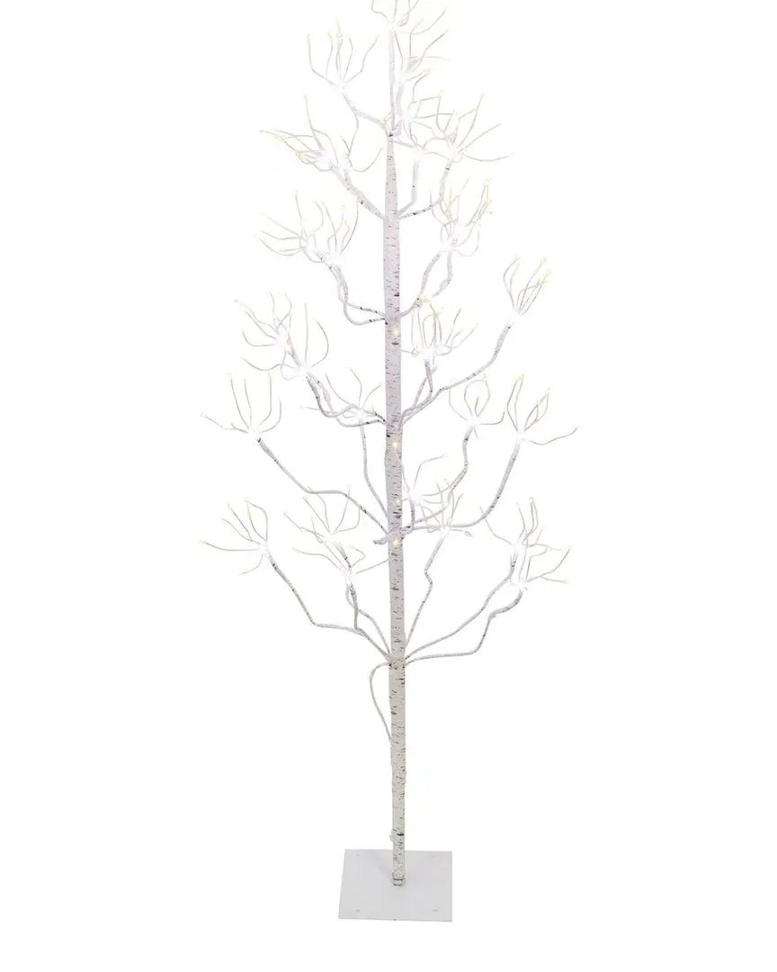 4ft Electric Birch Tree with LED Lights - White image