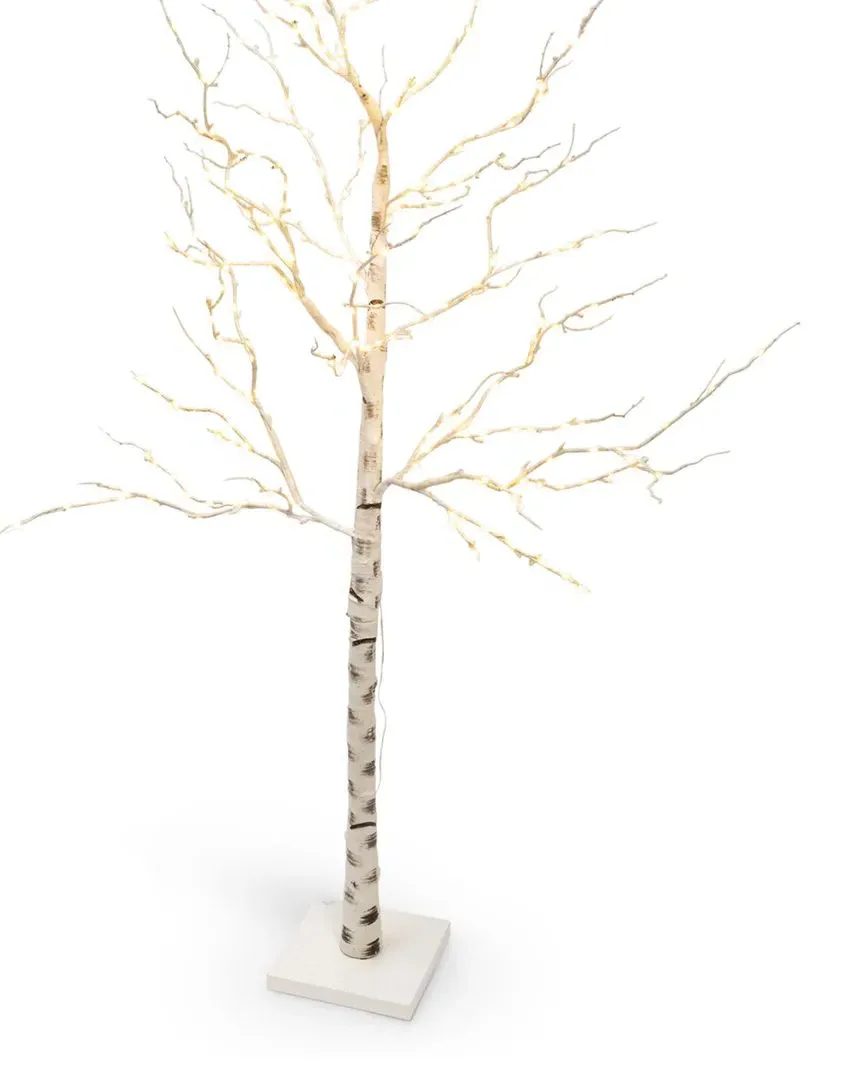 82.67in Electric Lighted Birch Tree with 250 LED Lights - White