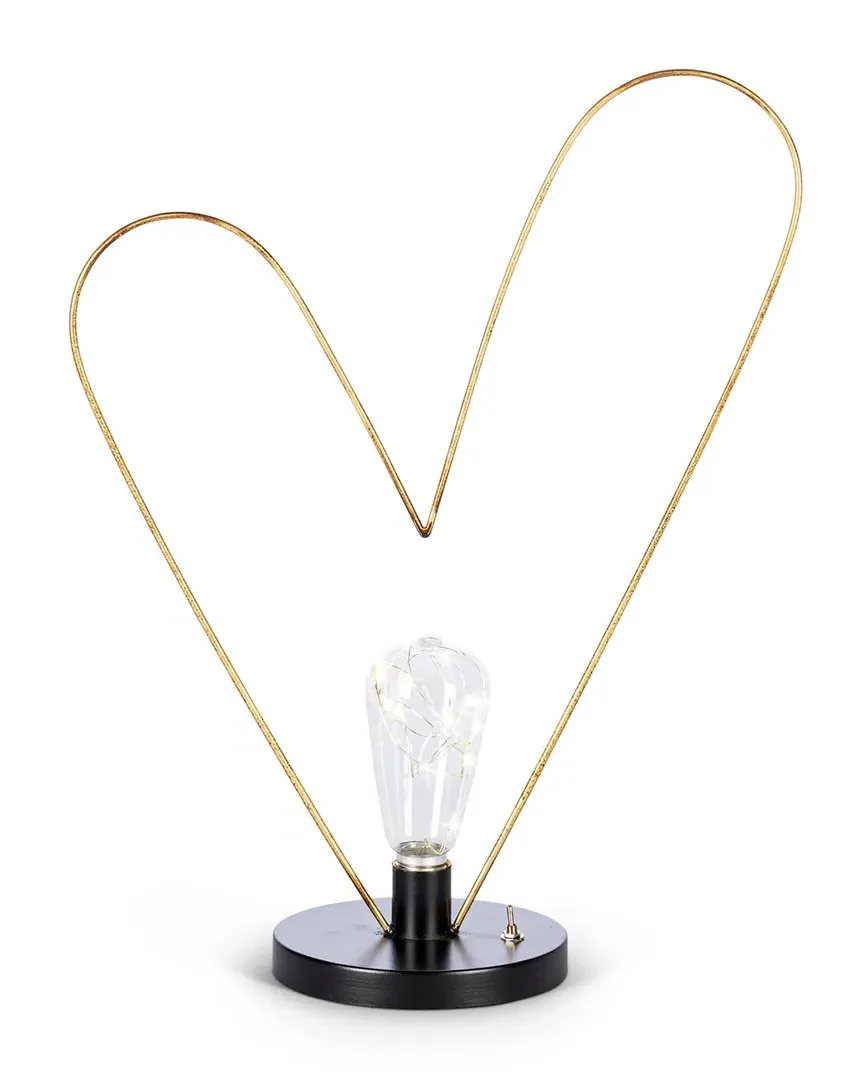 Gerson International Heart Tabletop Light with LED - Black, Metal image
