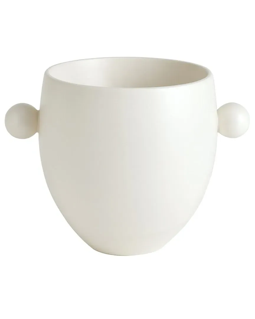 Ball Handled Ice Bucket - White, Portuguese Ceramic