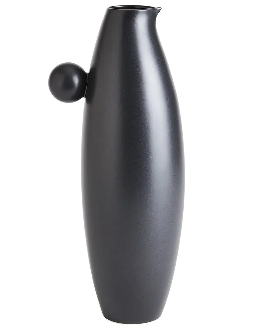Ball Handled Pitcher - Black, Portuguese Ceramic image