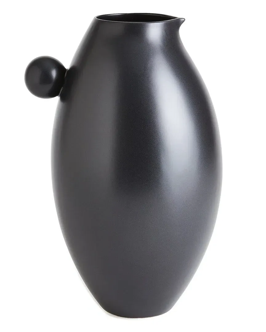 Ball Handled Pitcher - Black, Portuguese Ceramic