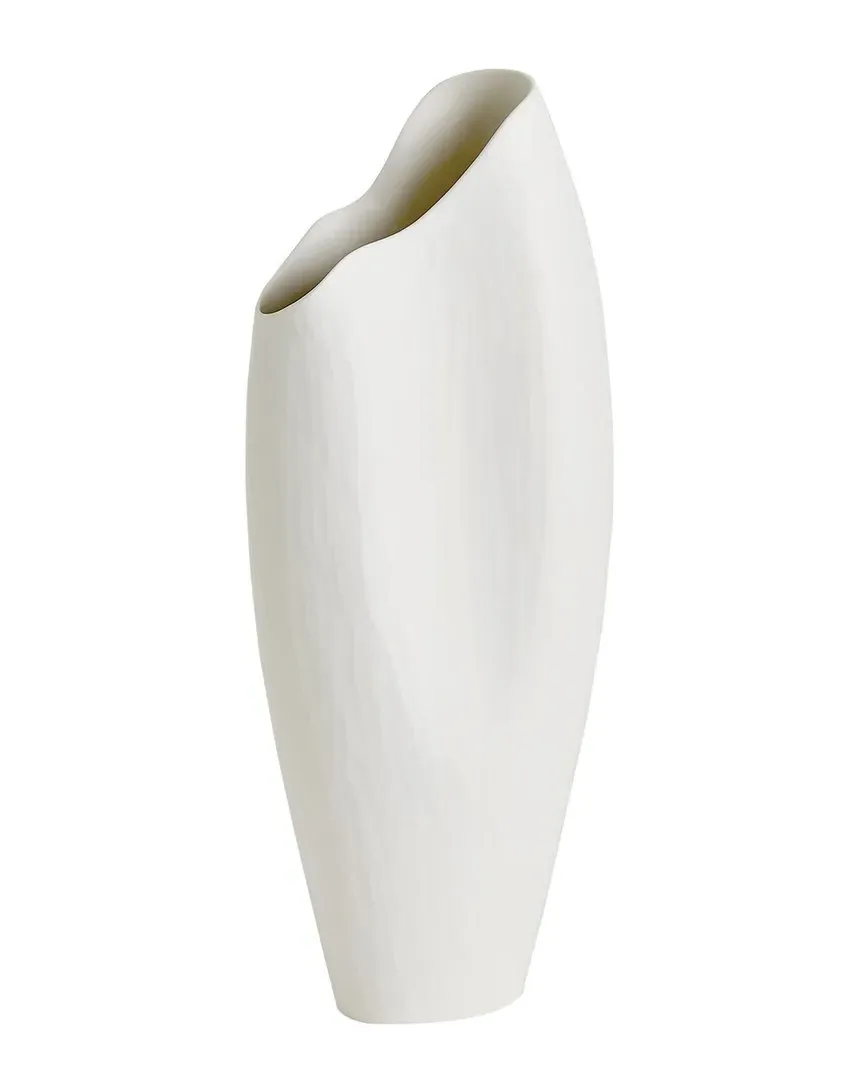 Global Views Large Horn Vase - White, Ceramic image