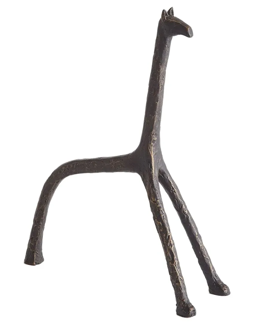 Iron Giraffe Sculpture - Bronze image