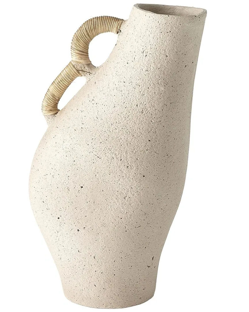 Leaning Vase with Rattan Handles - Brown, Ecomix image