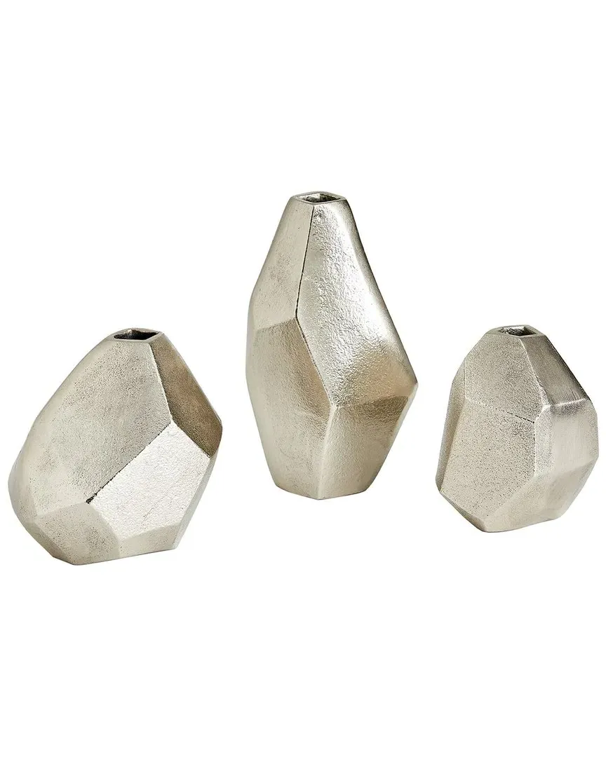 Set of 3 Geo Vases - Nickel, Aluminum image