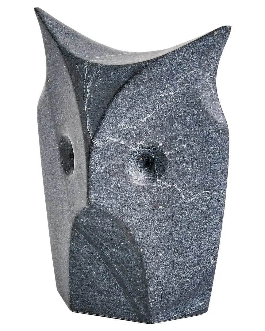 Standing Owl Sculpture - Black, Marble