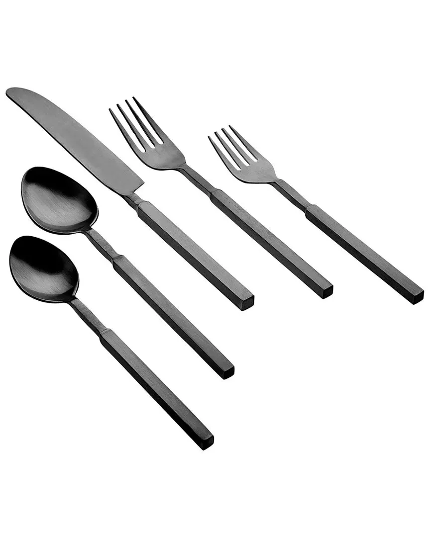 18/10 Cubit 20pc Flatware Set - Black, Stainless Steel
