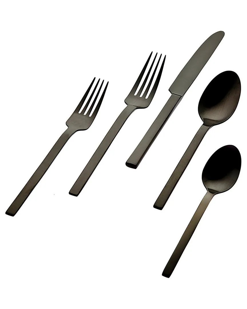 Atlas Matte 20pc Flatware Set - Black, Stainless Steel