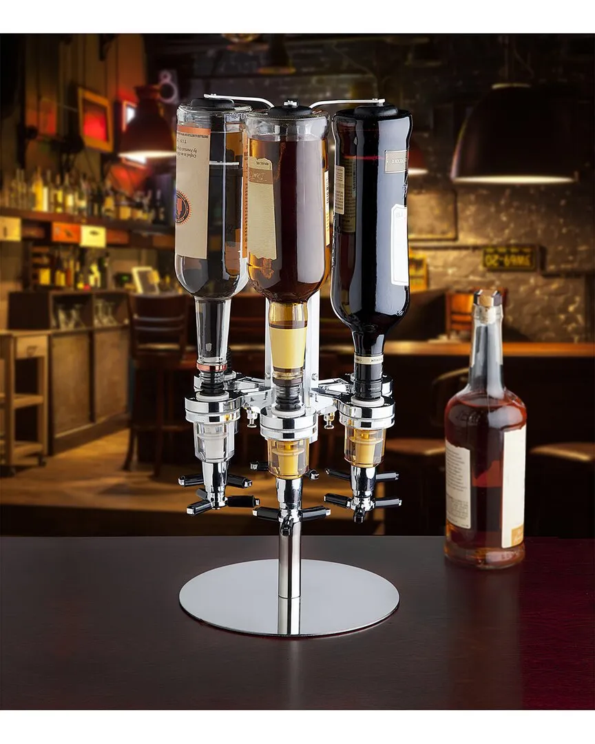Barback Rotating 6-Bottle Liquor Dispenser - Silver, Metal image