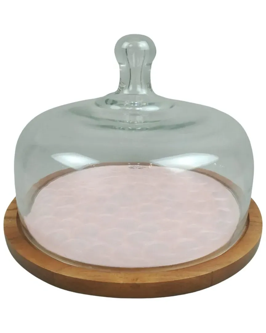 Capri Cake Dome - Pink, Mango Wood