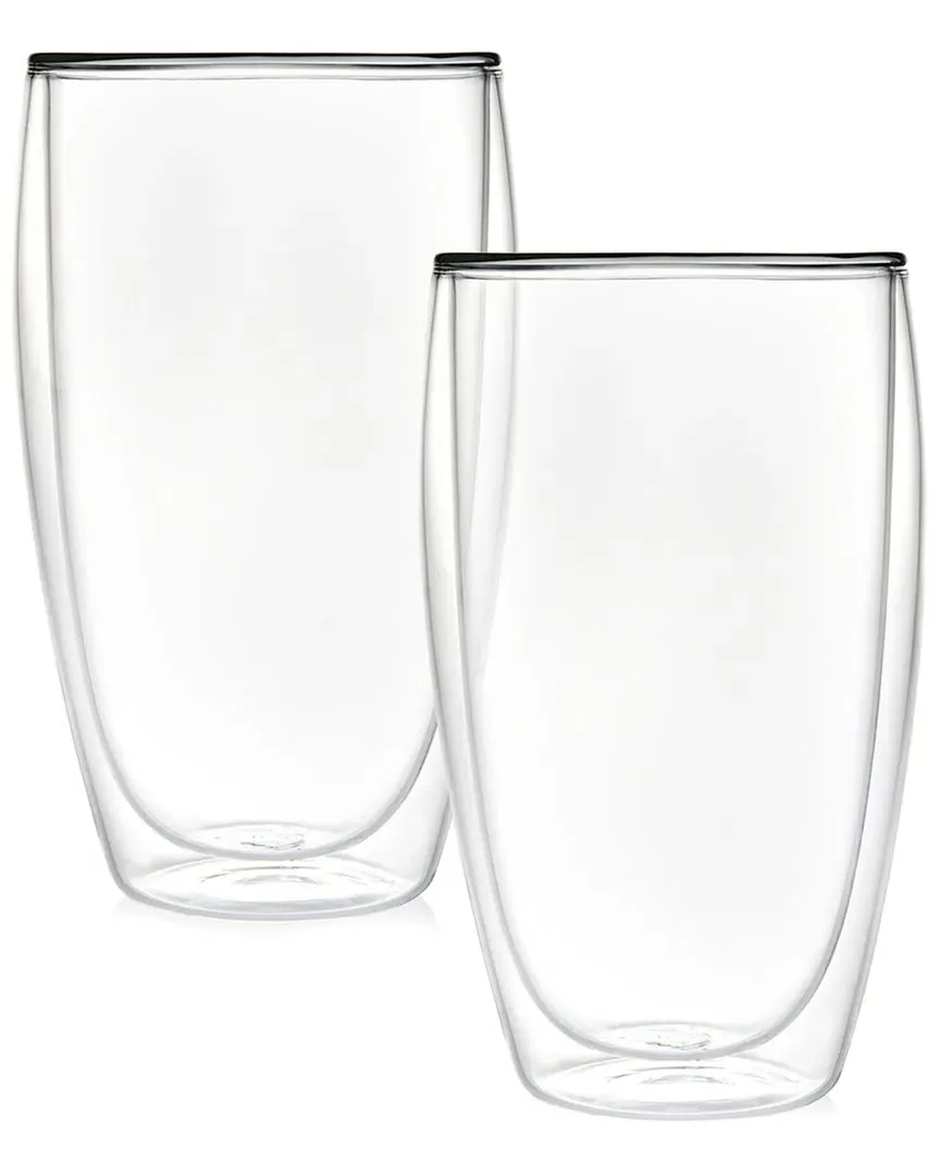 Clarent Double Walled Tall Cups Set of 2 - Clear