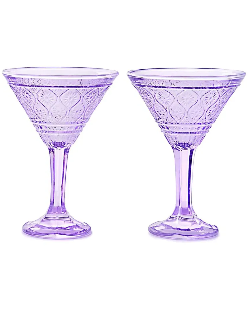 Claro Set of 2 Martini Glasses - Lavender, Crystal