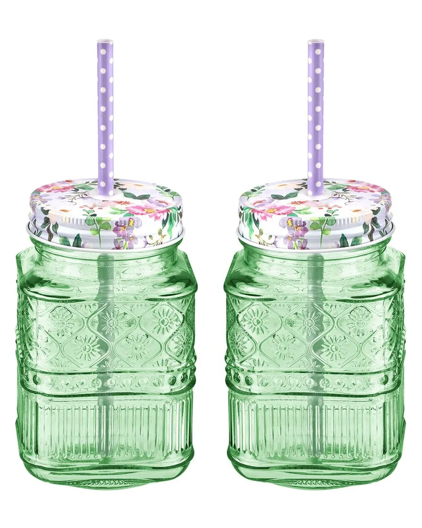 Claro Set of 2 Mason Jars - Green, Crystal image