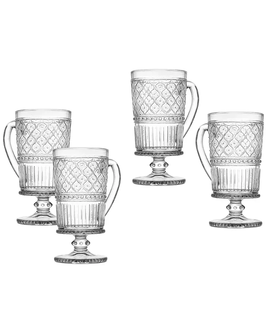 Claro Set of 4 Footed Mugs - Clear