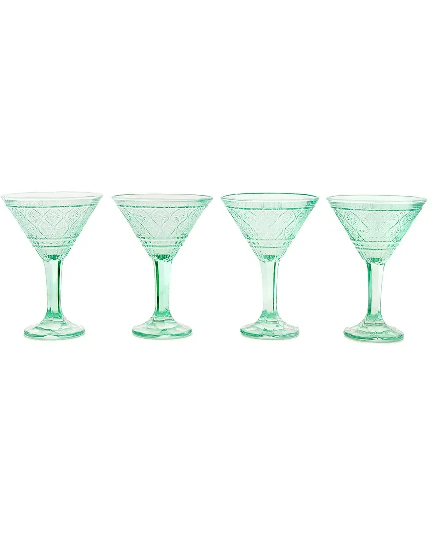Claro Set of 4 Martini Glasses - Green, Crystal image