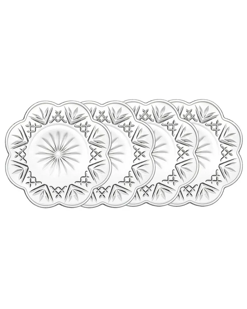 Dublin Crystal Canape Plates Set of 4 - Clear image