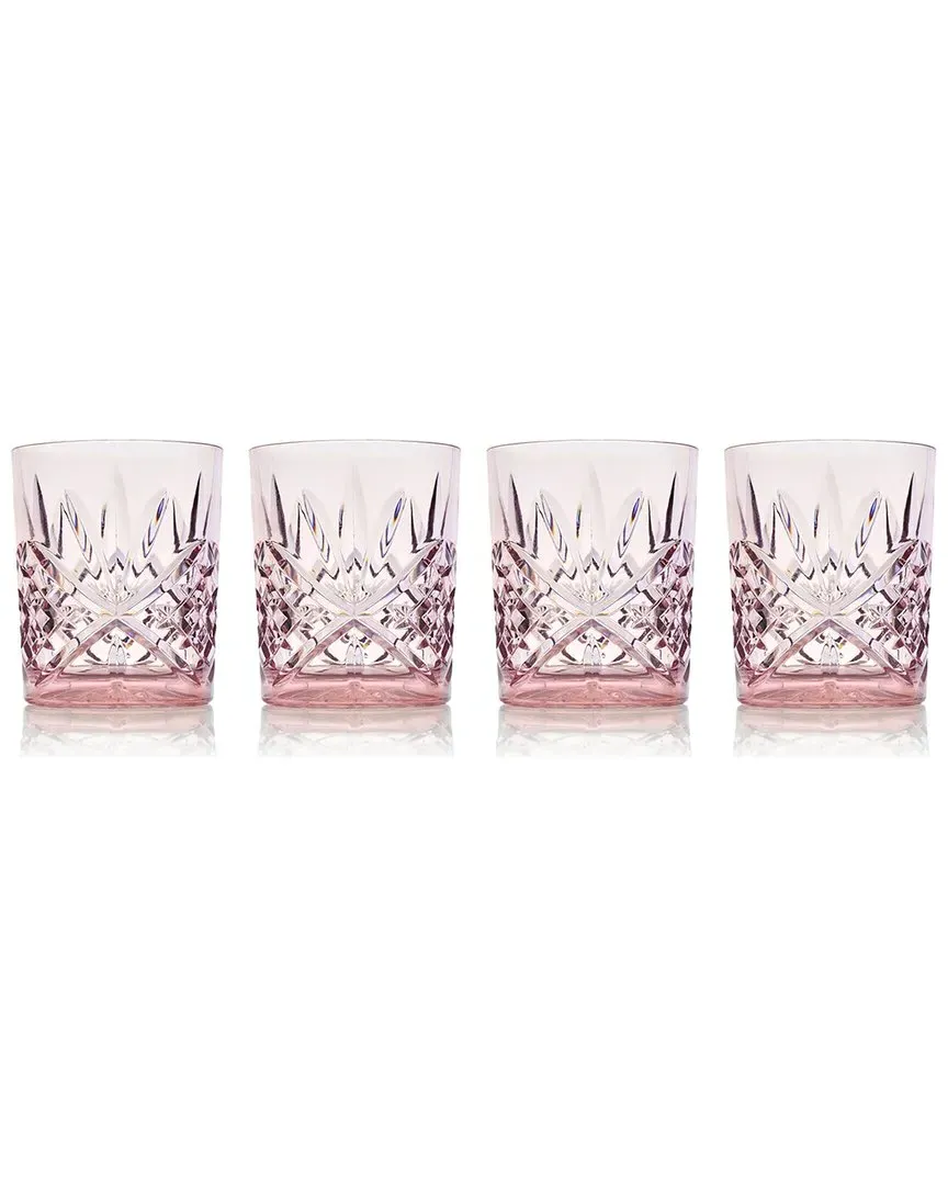 Dublin Double Old Fashion Glasses Set of 4 - Blush