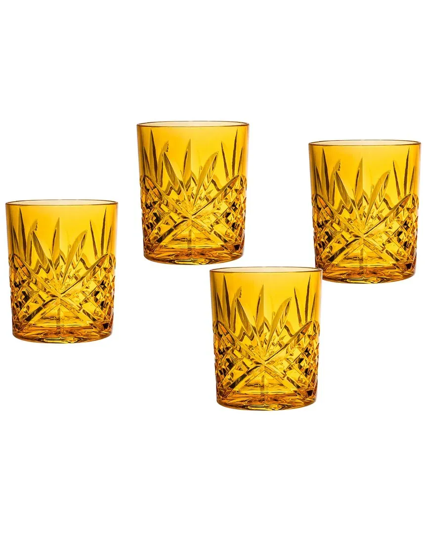 Dublin Double Old Fashion Glasses Set of 4 - Butterscotch