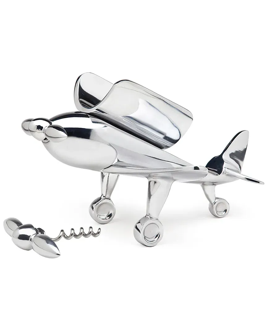Godinger Airplane Bottle Holder - Nickel Plate image