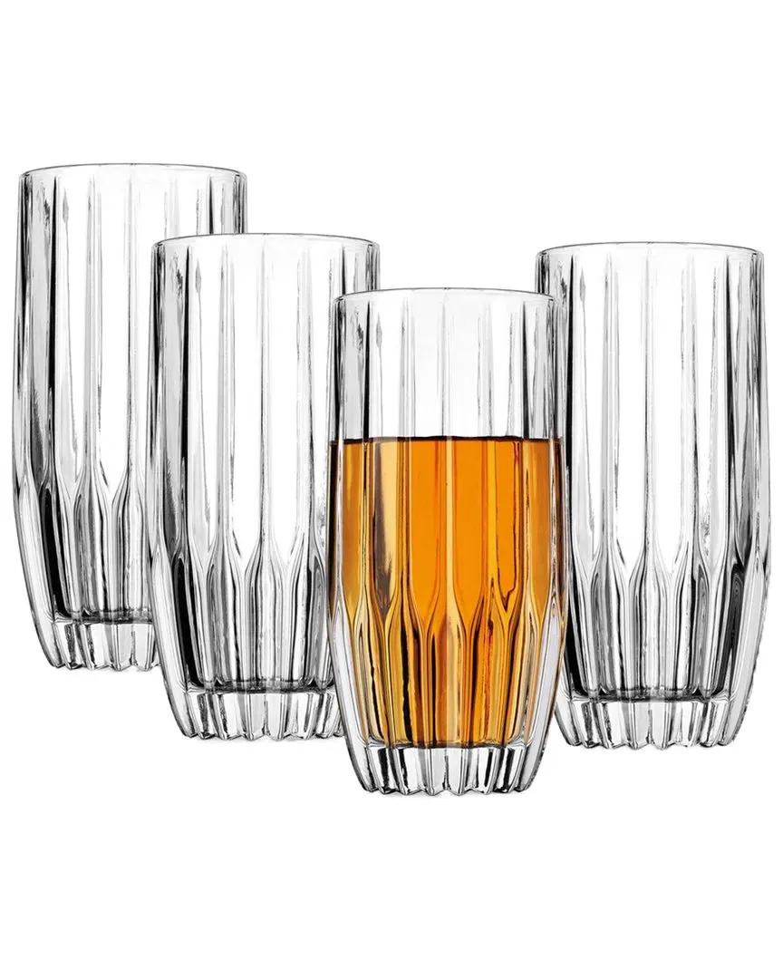 Godinger Pleat Highball Glass Set of 4 - Clear image