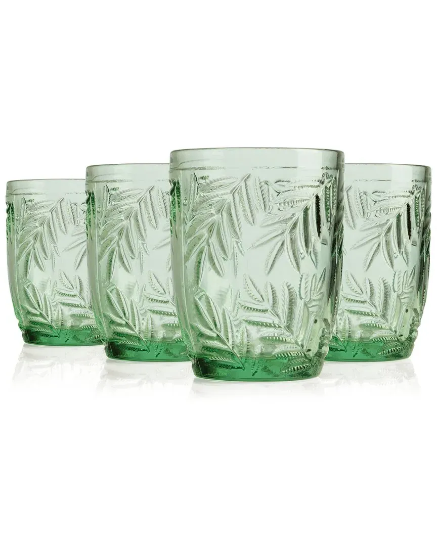Godinger Set of 4 Bali Double Old Fashion Glasses - Green image