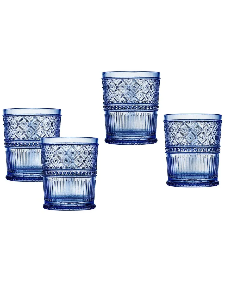 Helena Double Old Fashion Glasses Set of 4 - Blue image