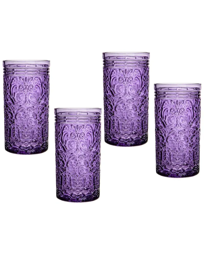 Jax Highball Glasses Set of 4 - Grape, Crystal