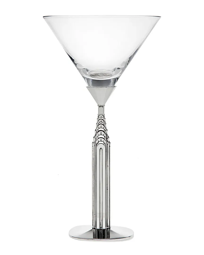 Landmark Chrysler Martini Glass - Clear, Stainless Steel image
