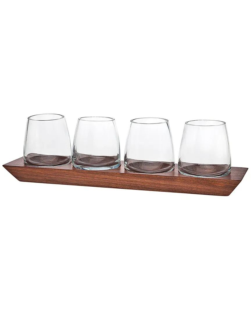 Magnus Set of 4 DOF Glasses with Wooden Tray image