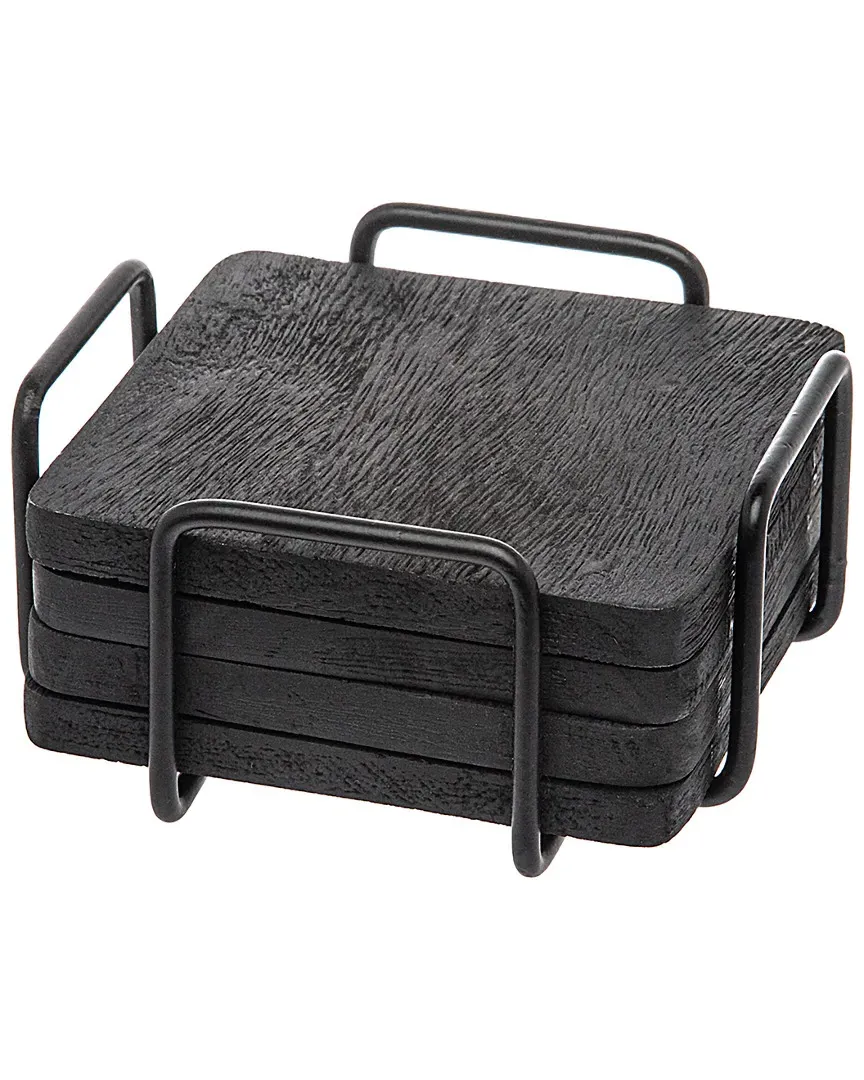 Orchard Coaster Set - Black, Mango Wood image