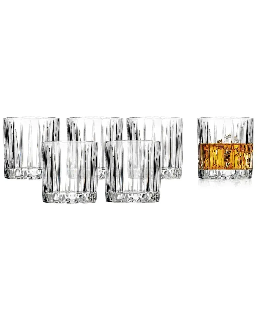 Parallels Double Old Fashioned Glasses Set of 6 - Clear image