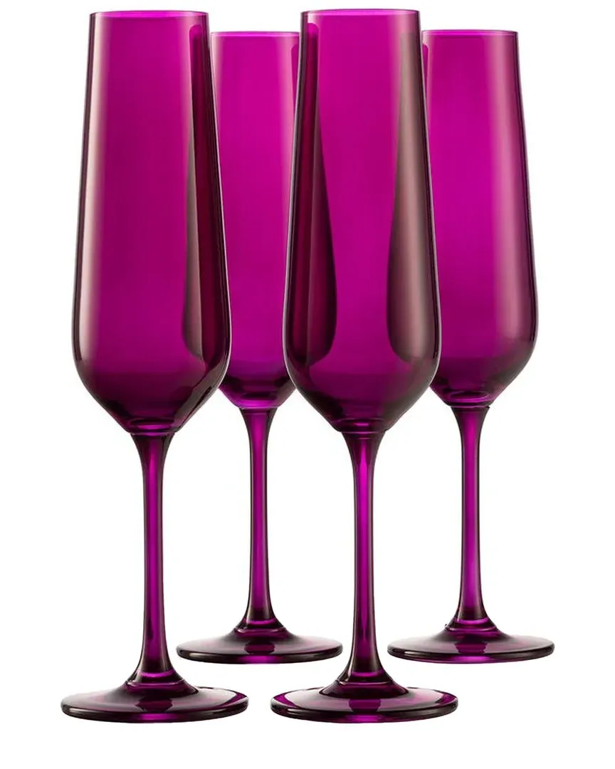 Set of 4 Sheer Flutes - Amethyst, Crystal image